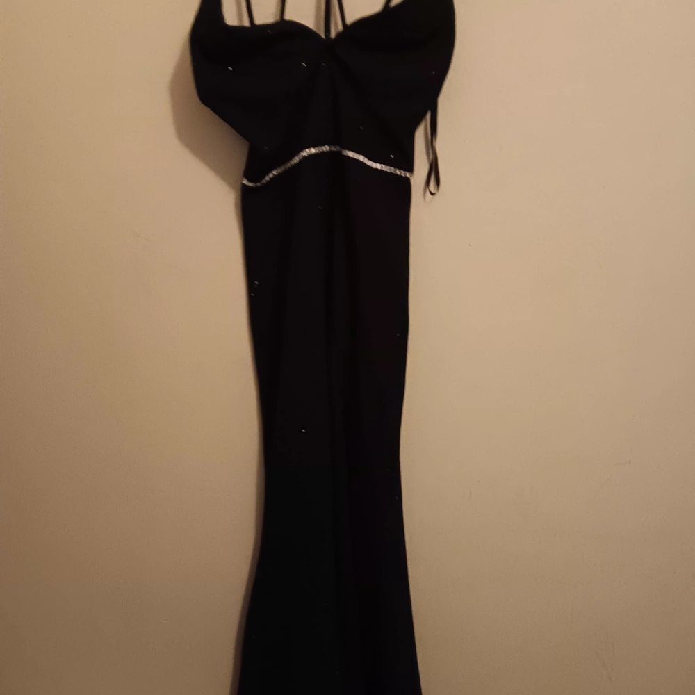 City Triangle Dress, Junior Girls Sz 7, Black Fancy, Maxi,  Glitter, Formal EUC